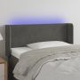 Galvūgalis su LED, tamsiai pilkas, 93x16x78/88cm, aksomas