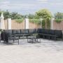 Sodo Sofų Rinkinys su pagalve 10 pcs Juoda Plienas