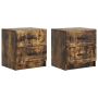 Šalia lovos spintelė 2 pcs Dūminio ąžuolo 43 x 34,5 x 44,5 cm