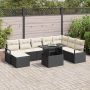 Sodo Sofų Rinkinys su saugykla 9 pcs Juoda Poli ratanas