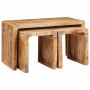 Suklijuotas stalas 3 pcs Ruda Kietas mango medis