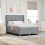 Kiemas lova su čiužiniu Šviesiai pilka 140 x 200 cm audinys