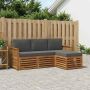 Lauko sofos komplektas su pagalve 4 pcs Natūralus ir antracitas