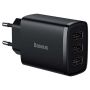 Įkroviklis Baseus CCXJ020101, 3 x USB, juoda