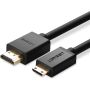 Kabelis UGREEN MINI HDMI M, HDMI M, 1.5m, juodas 11167