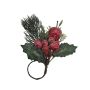 Dirbtinė šakelė / servetėlės laikiklis, raudona/žalia, 15 cm