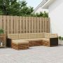 Lauko sofos komplektas su pagalve 6 pcs Natūralus ir bežinis