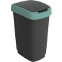 Šiukšliadėžė Rotho Twist, juoda/tamsiai žalia, 25 l