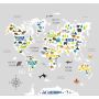 Fototapetas, Kids World Map, 119600, 2.8x3m (6dalys po 0.5m)