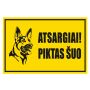 Lipdukas atsargiai piktas šuo 180x120mm
