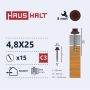 Savisriegiai 4.8X25 MED+EPDM RAL8017 15VNT