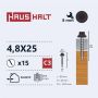Savisriegiai 4.8X25 MED+EPDM RAL8019 15VNT