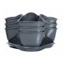 Vazonas Prosperplast Coubi, plastikinis, Ø 29.5 cm, pilkas