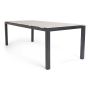 Lauko stalas Domoletti, juoda/akmens pilka, 220x100x75cm
