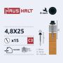 Savisriegiai 4.8X25 MED+EPDM RAL9005 15VNT