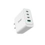 Adapteris Sponge C4 100W GaN, USB-C/USB-A, balta