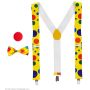 Kostiumas CLOWN 10028, raudona/geltona, tekstilė, 3 vnt.