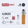 Savisriegiai 4.8X25 MED+EPDM RAL7024 15VNT