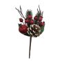 Dirbtinė šakelė Christmas Touch, raudona/žalia, 19 cm