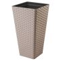 Vazonas FORM PLASTIC RATTAN SLIM, Ø 34 cm, rudos spalvos