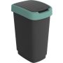 Šiukšliadėžė Rotho Twist, juoda/tamsiai žalia, 50 l
