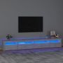 TV spintelė su LED apšvietimu, betono pilka, 270x35x40cm
