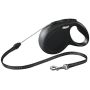 Automatinis pavadėlis Flexi New Classic Cord S, juodas, 8 m