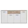 Komoda NTU241-Q45F, balta/medžio, 162.3 x 34.2 x 88.1 cm