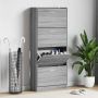 Spintelė batams, pilka ąžuolo, 63x24x147cm, apdirbta mediena