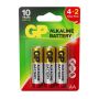  Elementai GP ALKALINE AA/LR06, 4+2vnt.
