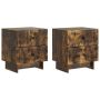 Šalia lovos spintelė 2 pcs Dūminio ąžuolo 43 x 34,5 x 47,5 cm