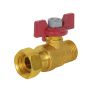 Ventilis 02290, 1/2" su slankiojančia jungtim, raud. rankena