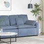 Modulinė sofa su porankiu ir pagalvėlėmis, mėlyna, 100 cm