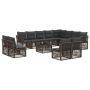 Sodo Sofų Rinkinys 13 pcs Pilka poliratanas