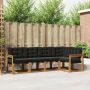 Lauko sofos komplektas su pagalve 5 pcs Natūrali ir juoda