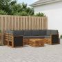 Lauko sofos komplektas su pagalve 8 pcs Natūralus ir antracitas