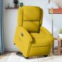 Atsistojantis atlošiamas krėslas, geltonos spalvos, aksomas