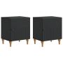 Šalia lovos spintelė 2 pcs Juoda 43 x 34,5 x 50 cm
