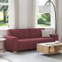 Trivietė sofa, vyno raudonumo, 180 cm, audinys