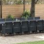 Sodo valgomojo komplektas su pagalvėmis 17 pcs Antracitas PP