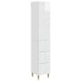 Spintelė 2 pcs Itin blizgi balta 33 x 34,5 x 90 cm