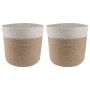 Vazonų rinkinys 2 pcs Natūrali ir Balta Ø 21 x 21 cm