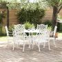 Sodo valgomojo komplektas 7 pcs Balta Aliuminis