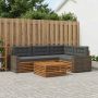 Lauko sofos komplektas 5 pcs Natūralus ir antracitas