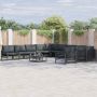 Sodo Sofų Rinkinys su pagalve 11 pcs Juoda Plienas