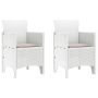 Sodo Kėdė su pagalve 2 pcs Balta 53 x 49 x 85 cm Polipropilenas