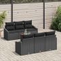 Sodo Sofų Rinkinys su pagalve 7 pcs Juoda poliratanas