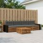 Lauko sofos komplektas su pagalve 5 pcs Natūralus ir antracitas