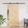 Slankios durys NARVIK Natūrali ir juoda 95 x 210 cm (213,5 cm)