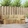 Sofų komplektai 4 pcs Balta ir kreminė 185,5 x 126,5 x 73 cm